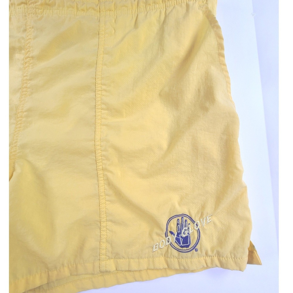 Body Glove Swim Trunks Shorts Mens 2XL Yellow Nylon Mesh‎ Lined Embroidered Logo